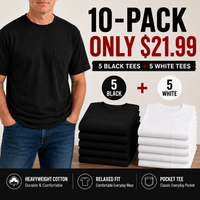 🔥 Black & White 10-Pack (5 Black + 5 White) $21.99
